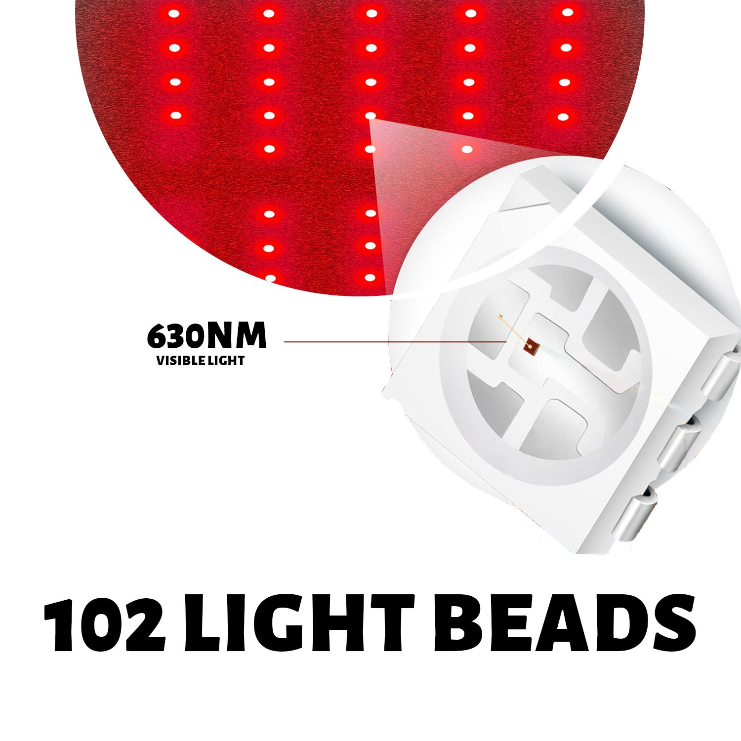 Red Light Therapy Heating Massage Belt - 102 LEDs for Deep Light Therapy