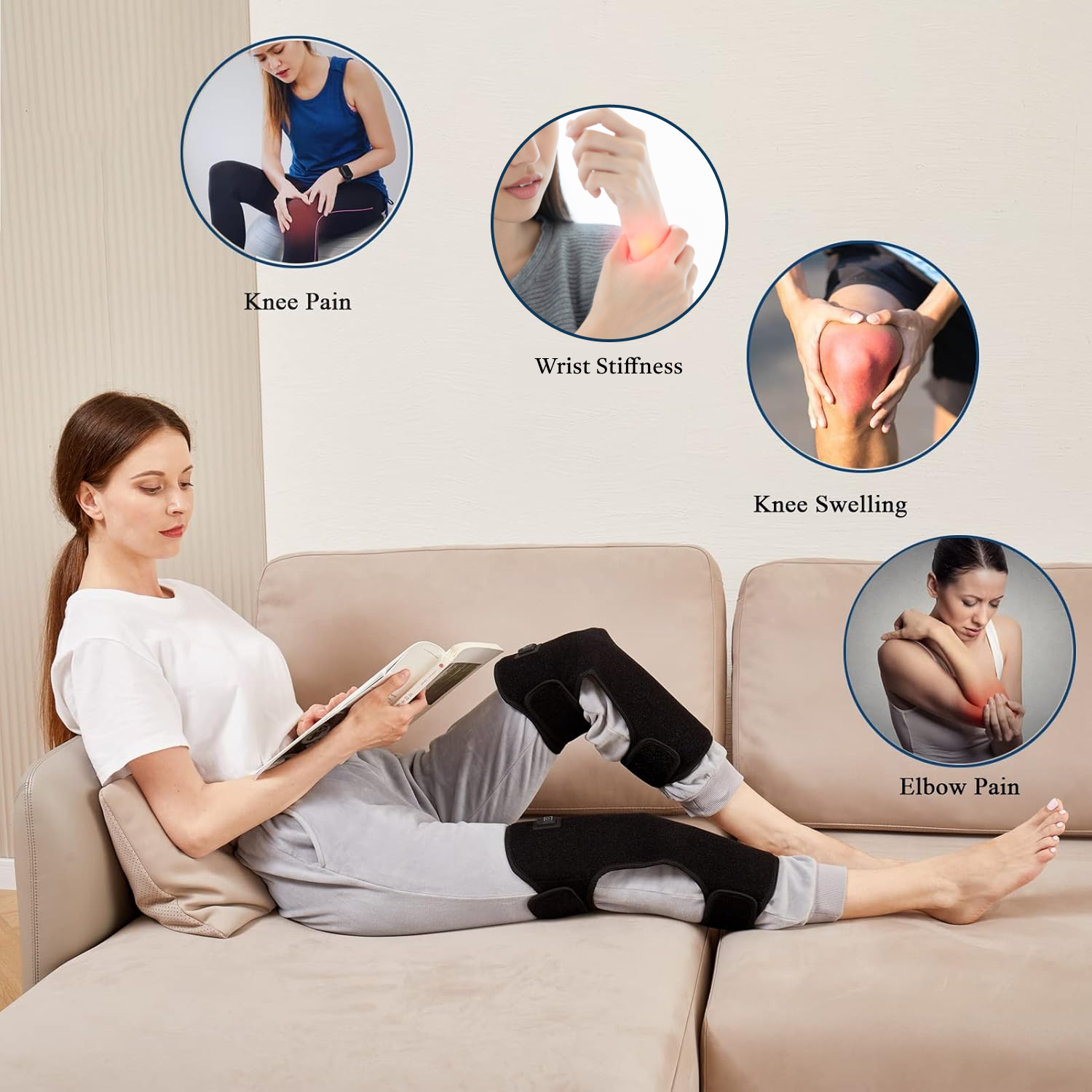 Red and Infrared Light Therapy Device for Knee