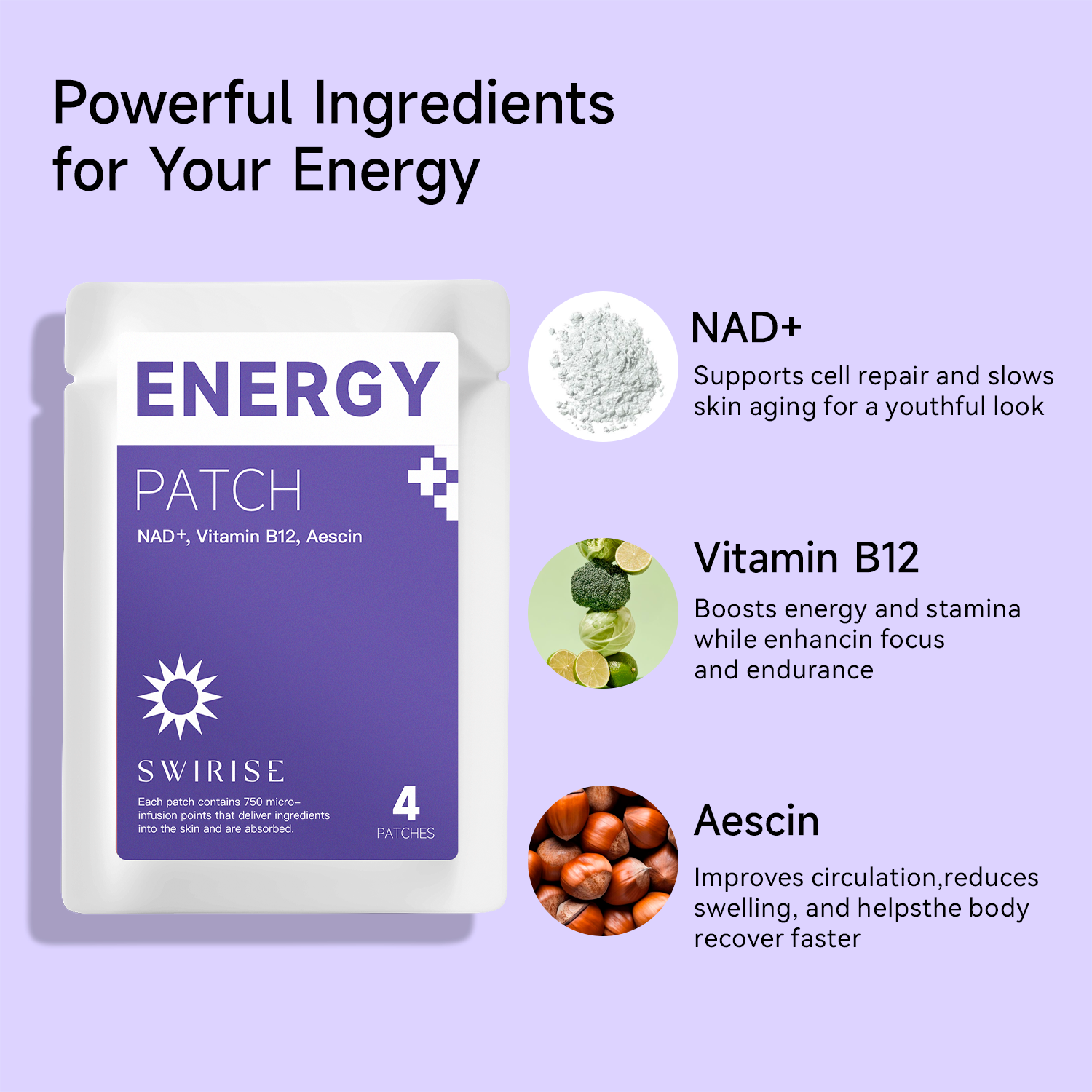 Swirise NAD+ Energy Micro-Infusion Patch