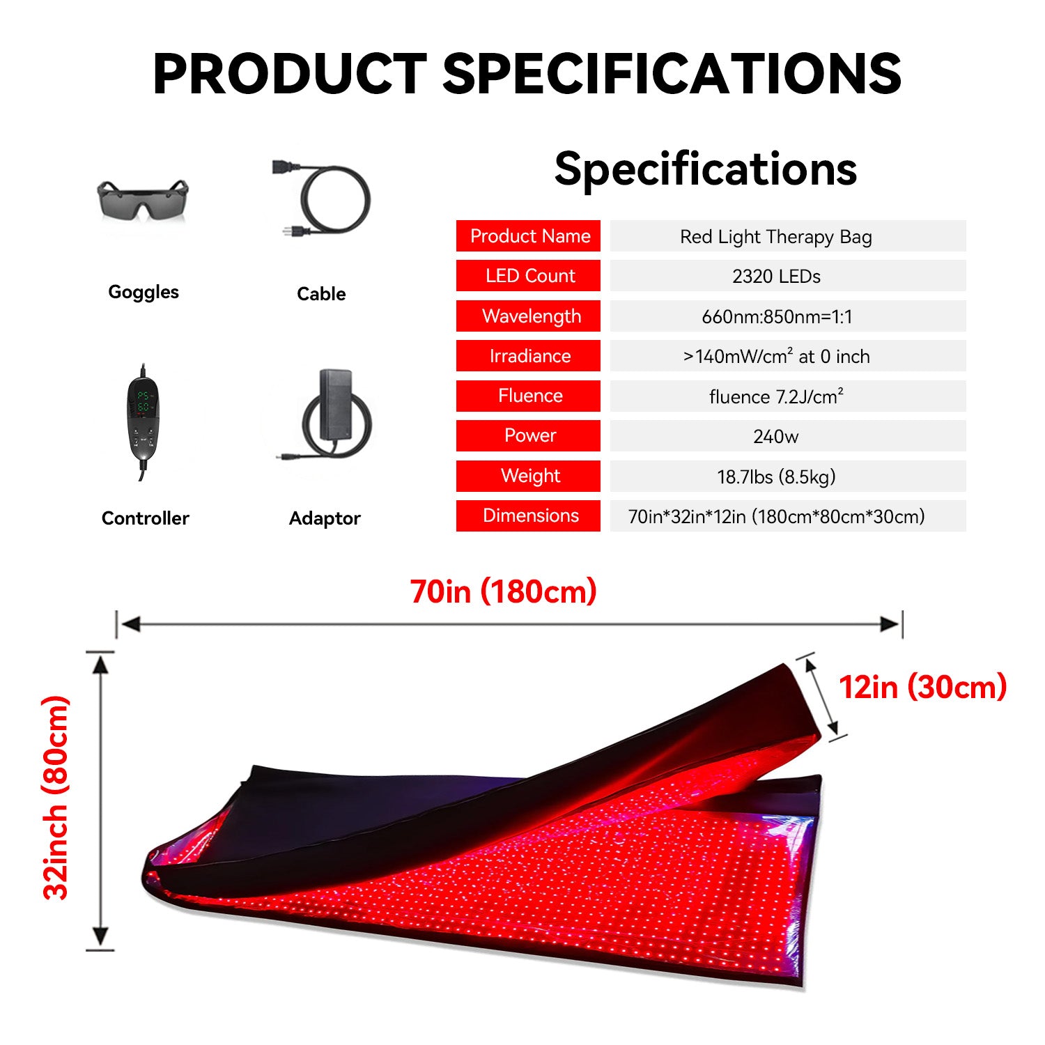 Swirise Red and Near-Infrared Light Therapy Mat for Whole Body