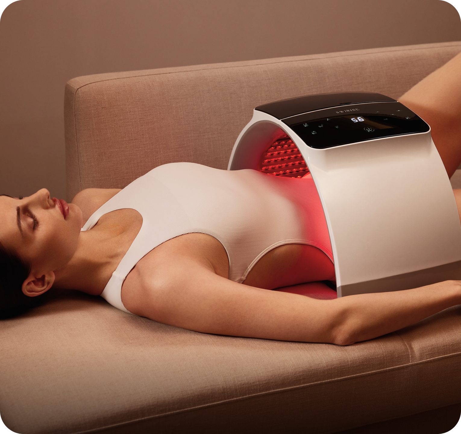 LED therapy use on abdomen