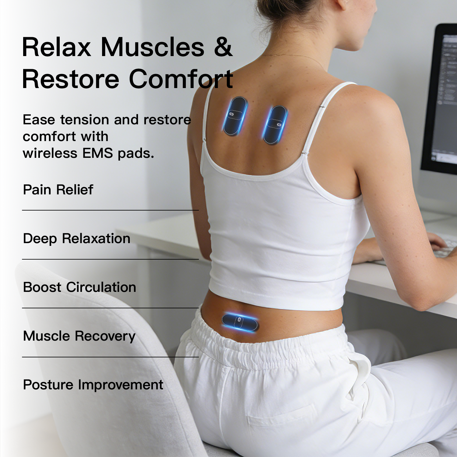 Swirise Wireless 4-Pad EMS Muscle Stimulator